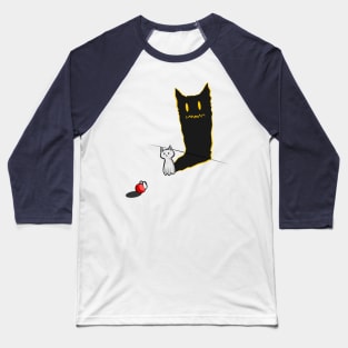 Scary Cat Shadow Baseball T-Shirt